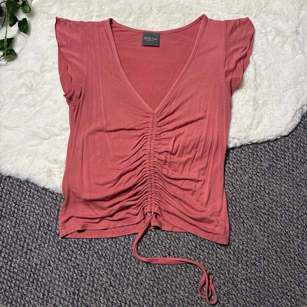 Women's Ruched Pink Top